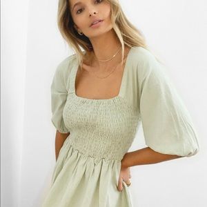 Puff sleeve maxi dress